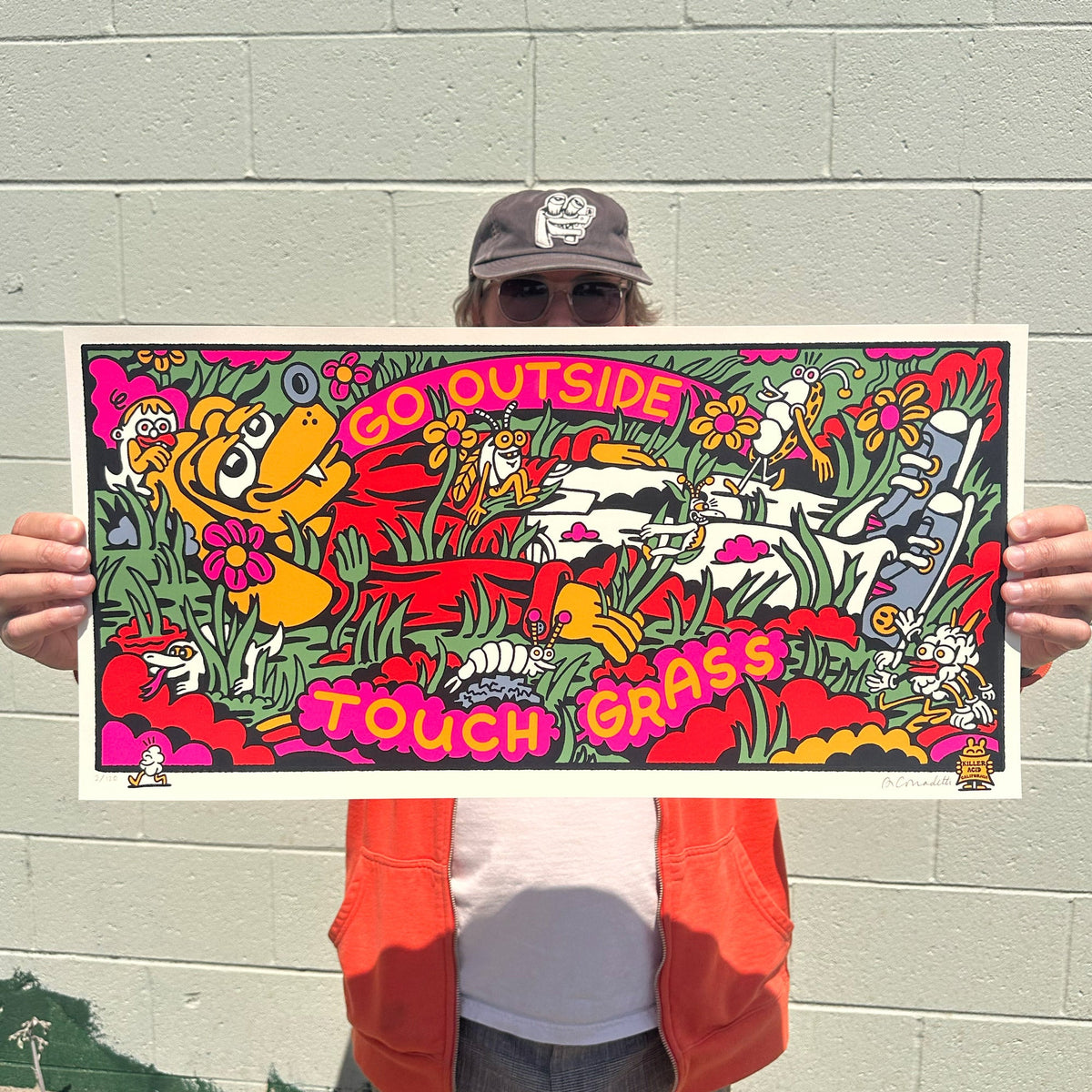 Touch Grass screen print by Killer Acid